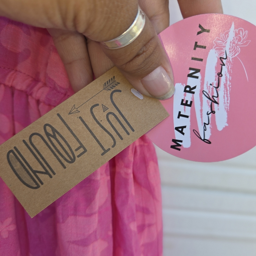 Maternity Pink Floral Dress - Picture 3 of 6